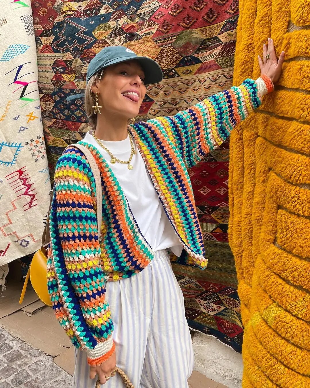 Valentina | Bunte gehäkelte Strickjacke