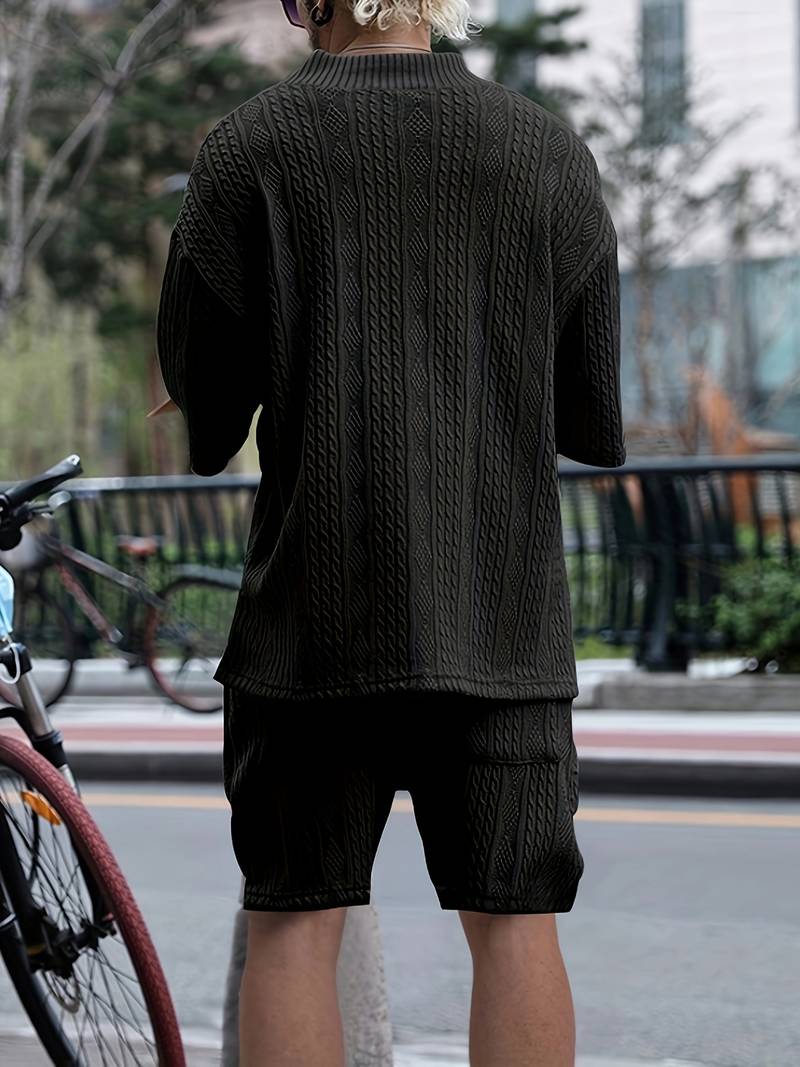 Halli | Lässiger Jacquard-Shorts-Anzug für Herren