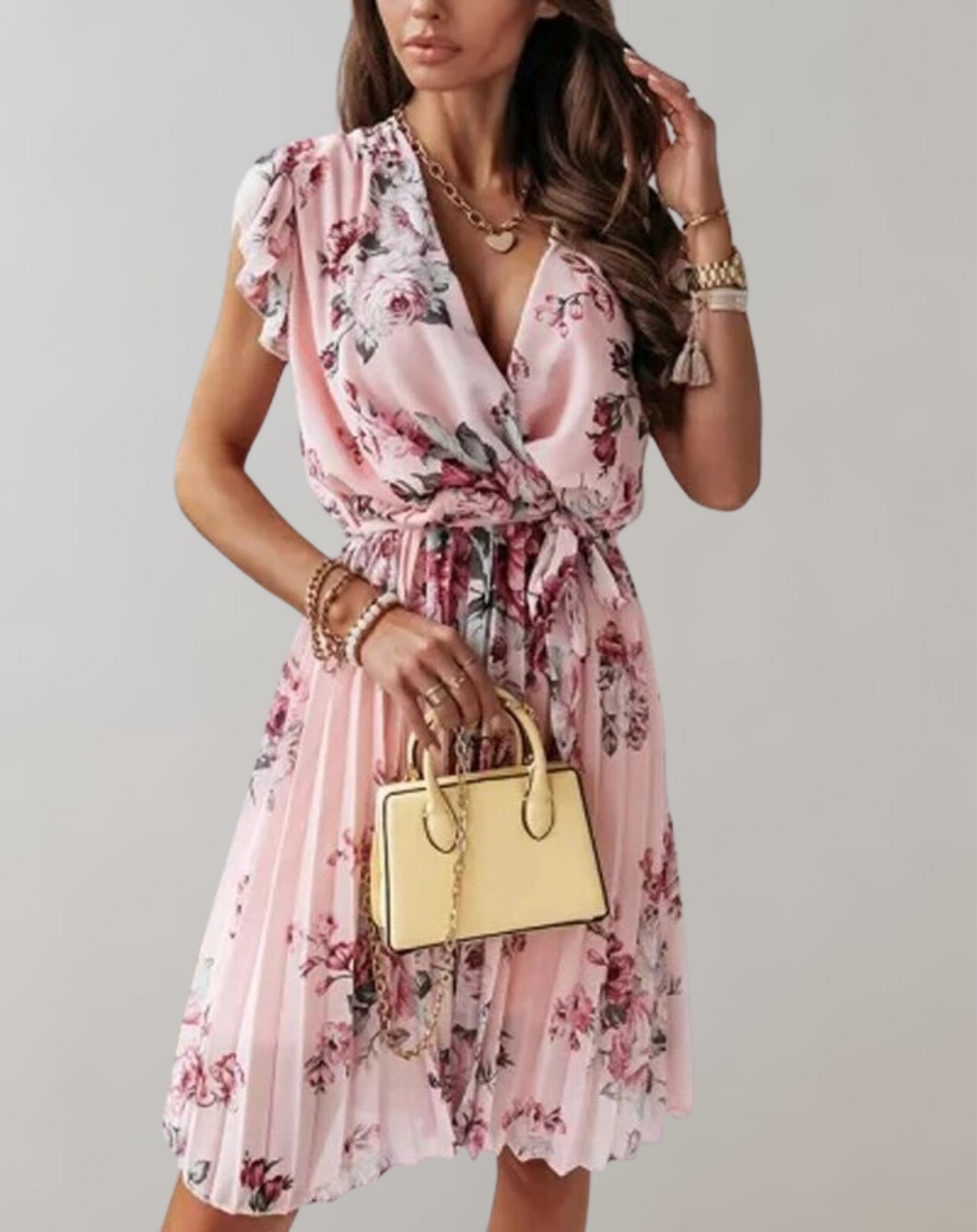 Bonolo | Damen Floral bedrucktes plissiertes Kleid