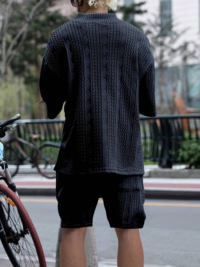 Halli | Lässiger Jacquard-Shorts-Anzug für Herren