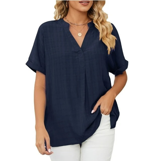 Ariyah | Elegante Bluse mit geschlitztem V-Ausschnitt für Frauen