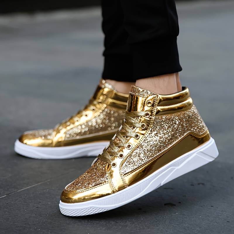 Jami | Glänzende glitzernde High-Top-Sneakers für Männer