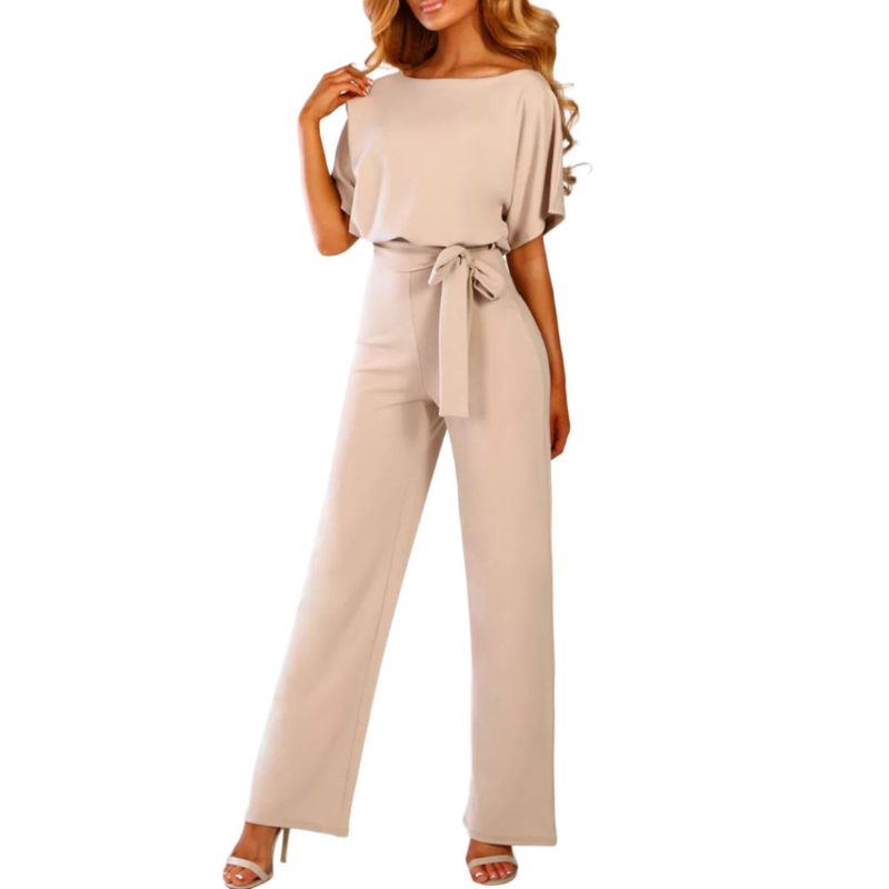 Jessamine | Eleganter Jumpsuit mit lockeren kurzen Ärmeln und Taillenband