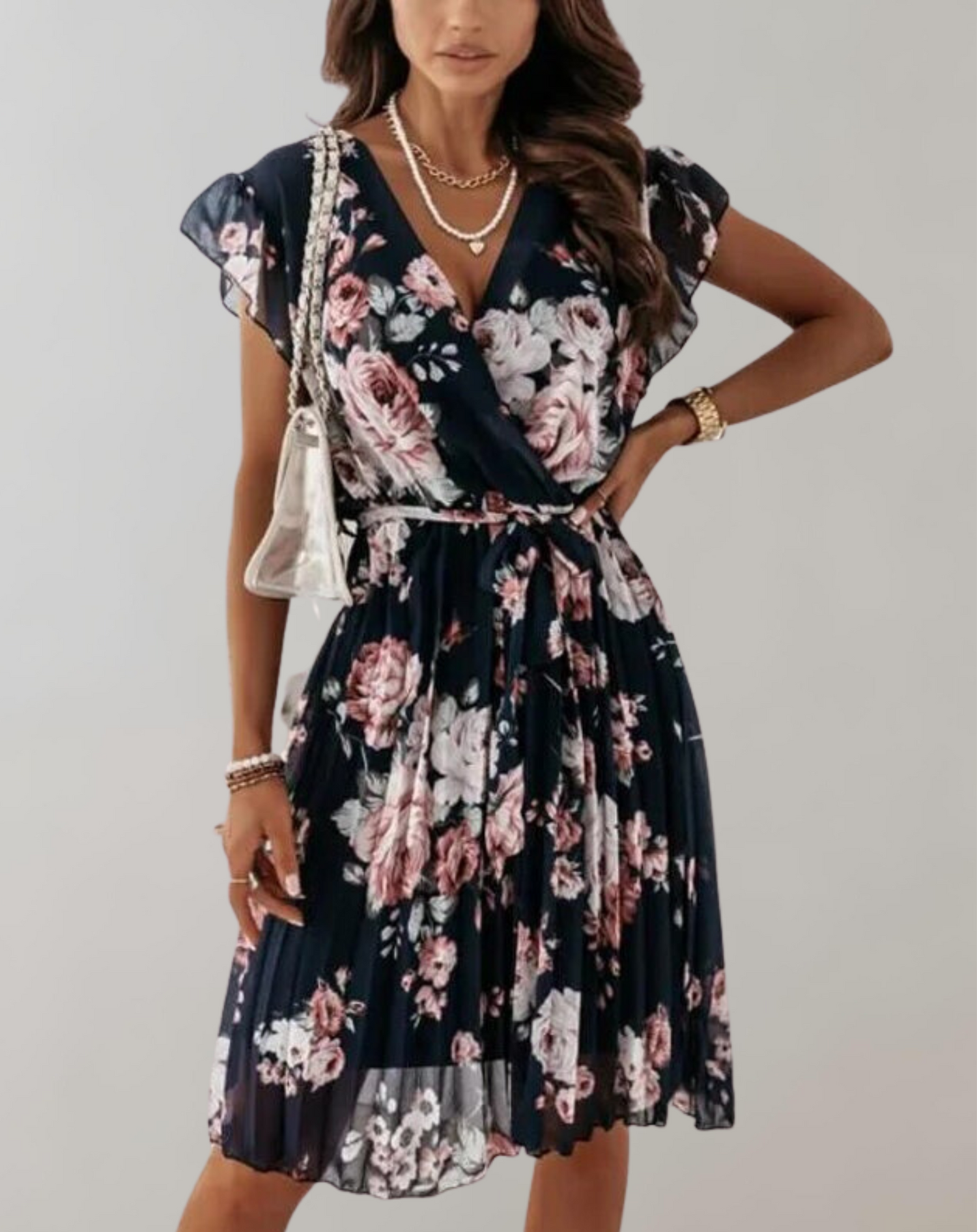 Bonolo | Damen Floral bedrucktes plissiertes Kleid