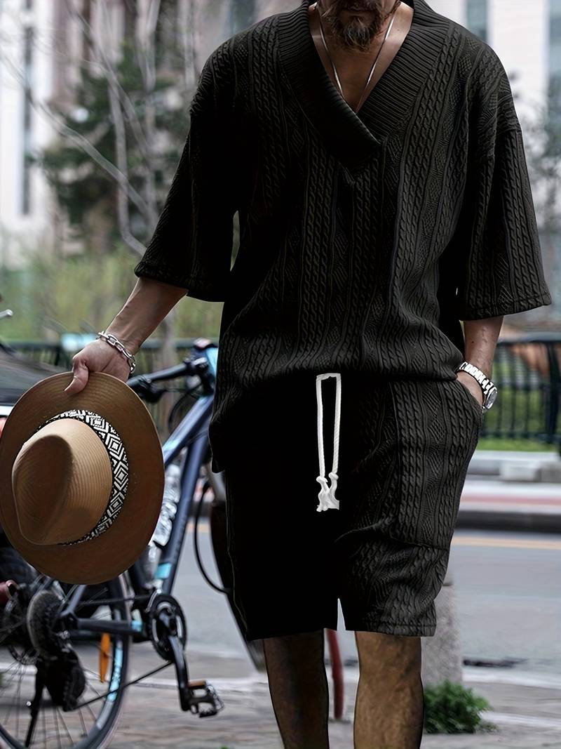 Halli | Lässiger Jacquard-Shorts-Anzug für Herren