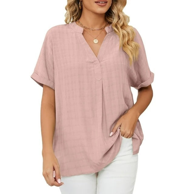 Ariyah | Elegante Bluse mit geschlitztem V-Ausschnitt für Frauen