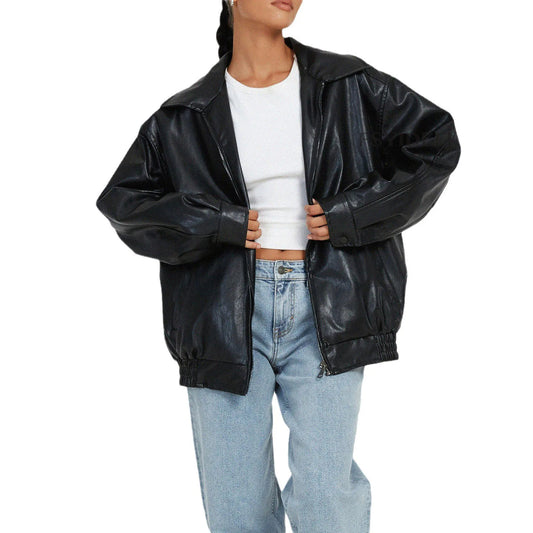 Britne | Moderne Oversized Lederjacke für Damen
