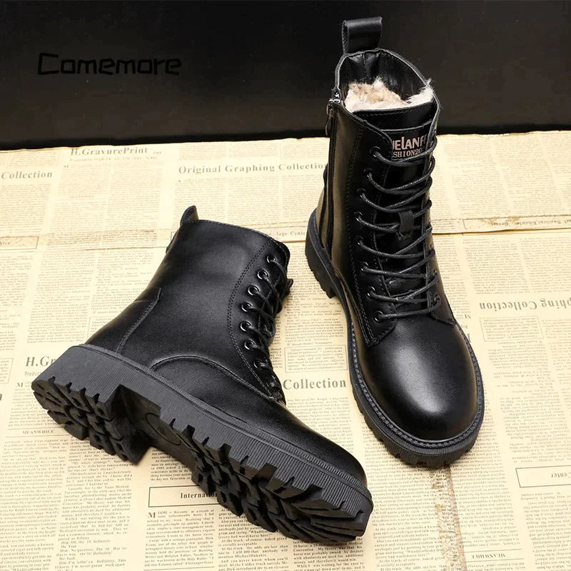 Delphine | Winterstiefel aus schwarzem Leder