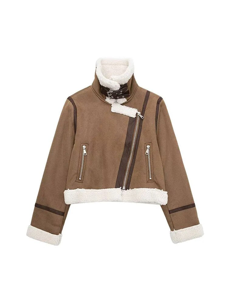 Emberly | Lederjacke mit Fell