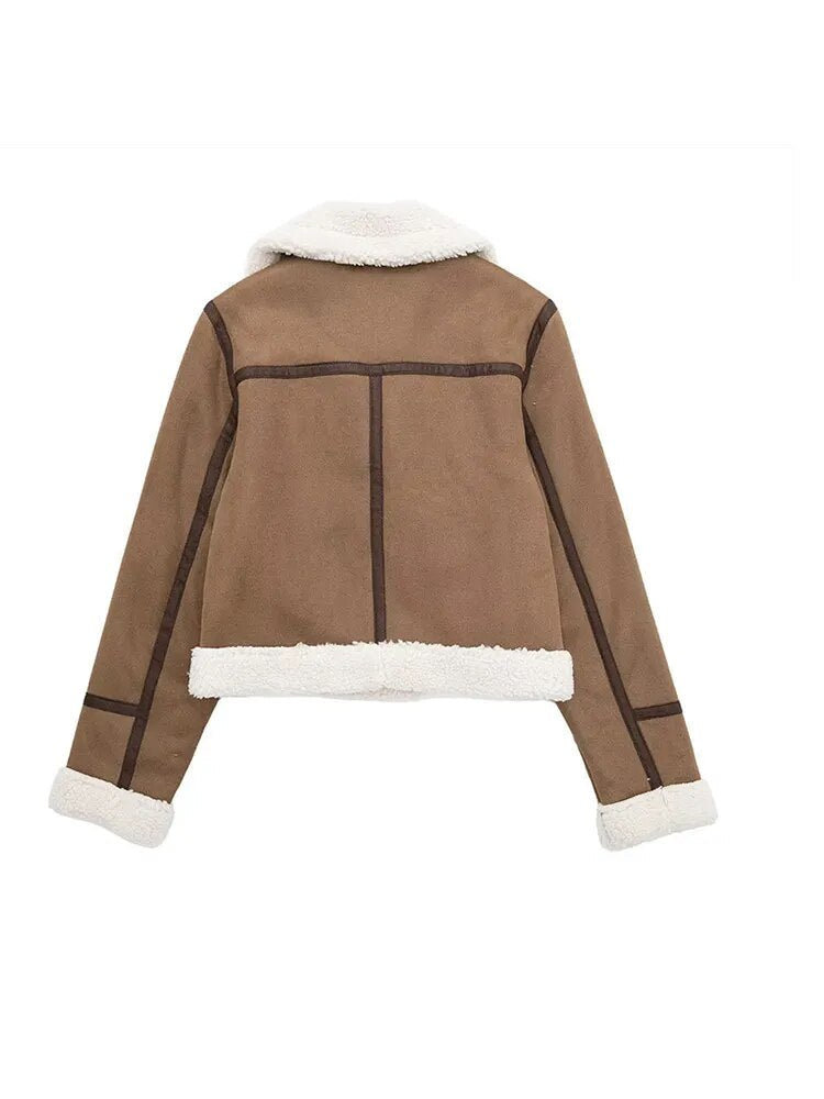 Emberly | Lederjacke mit Fell