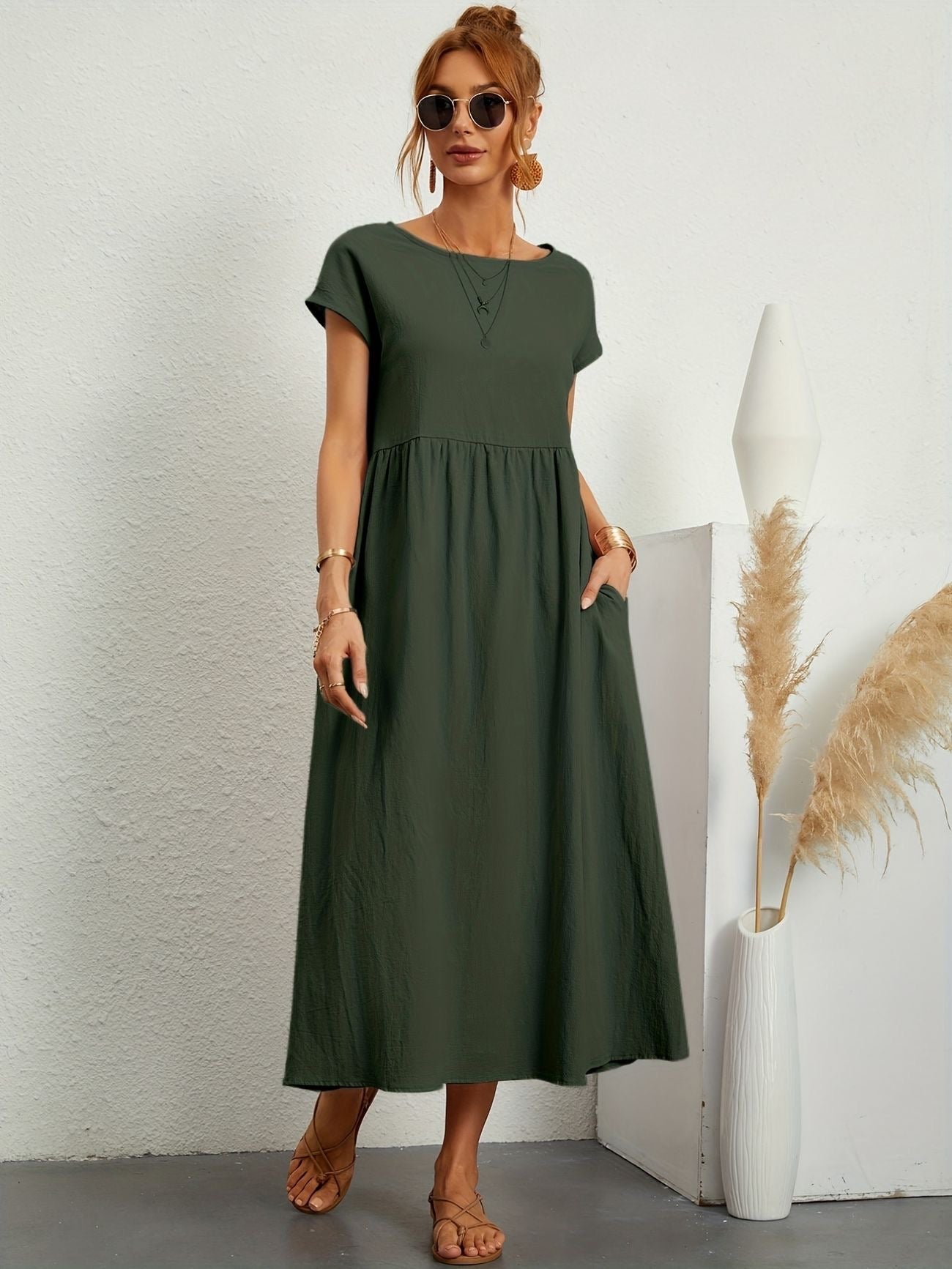 Clara | O-Ausschnitt Freizeitkleid