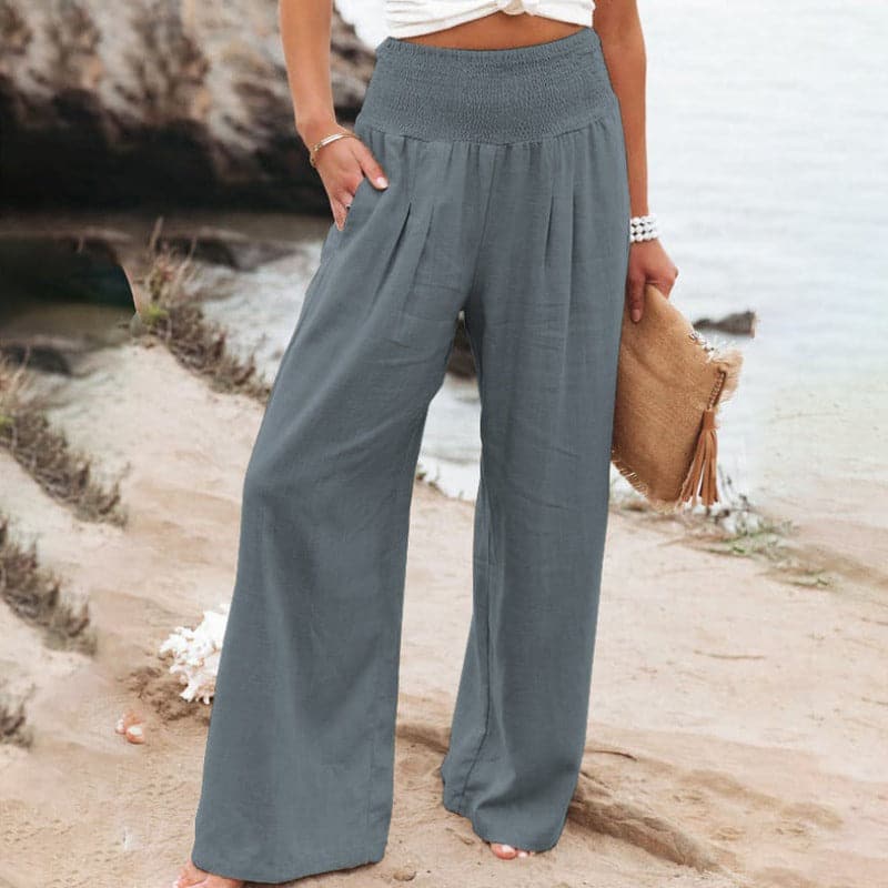 Aarthi | Lässige weite Leinenhose für Frauen