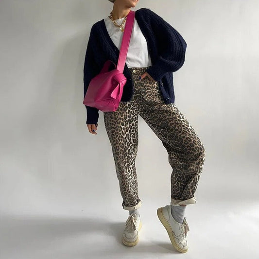 Lavina | Vintage-Jeans mit Leopardenmuster