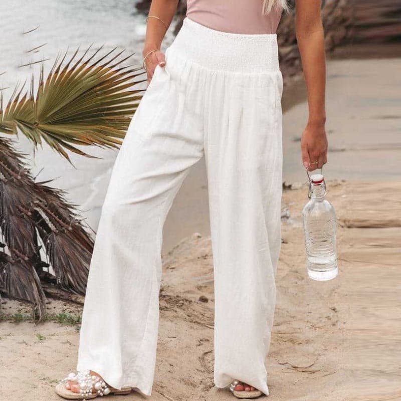 Aarthi | Lässige weite Leinenhose für Frauen