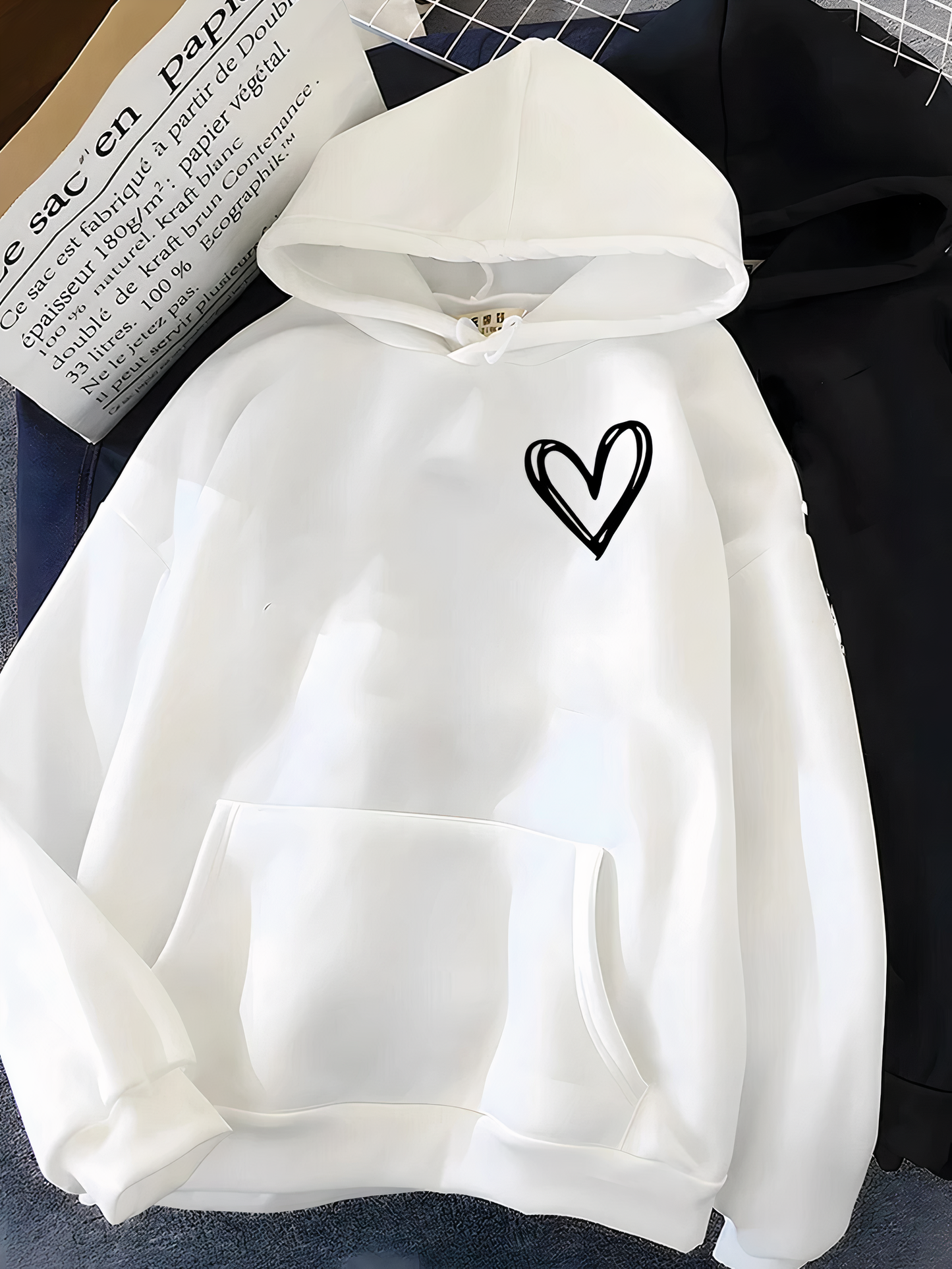 Saylor | Kapuzensweatshirt mit Herzdruck für Frauen