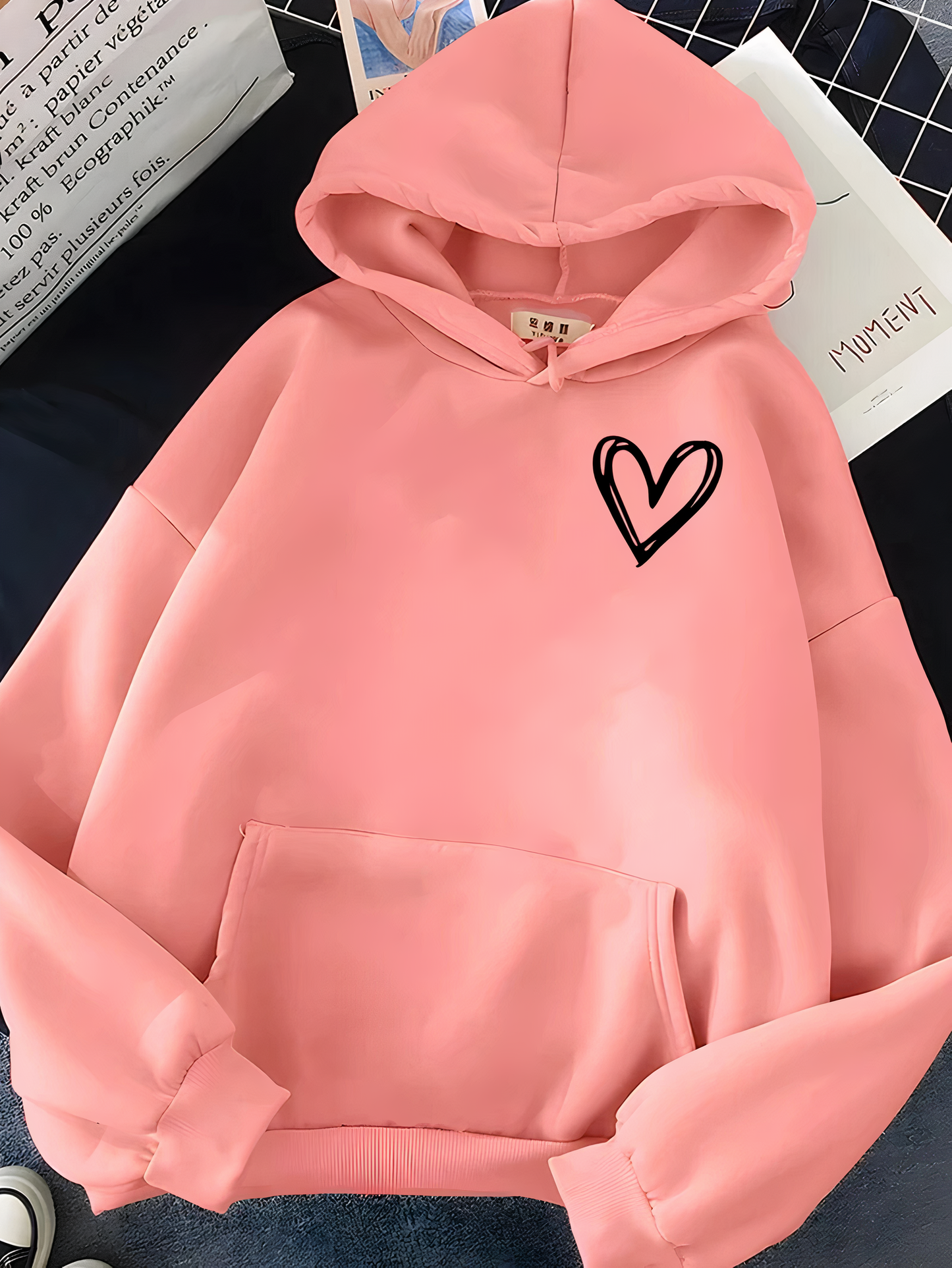 Saylor | Kapuzensweatshirt mit Herzdruck für Frauen