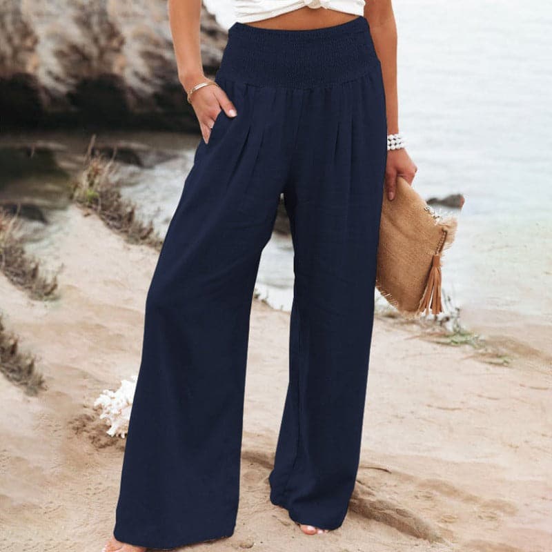 Aarthi | Lässige weite Leinenhose für Frauen