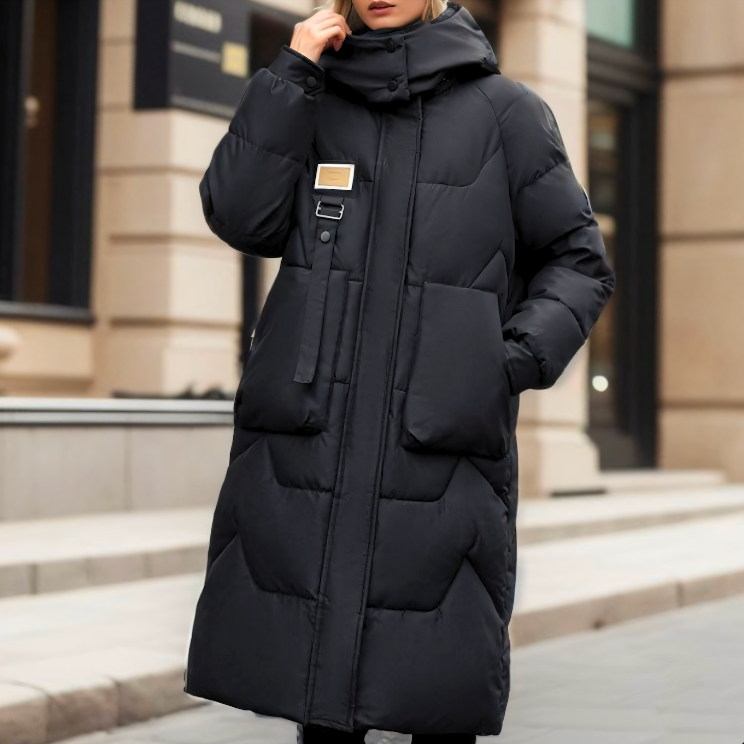 Jenie | Stylische lange wasserdichte Pufferjacke