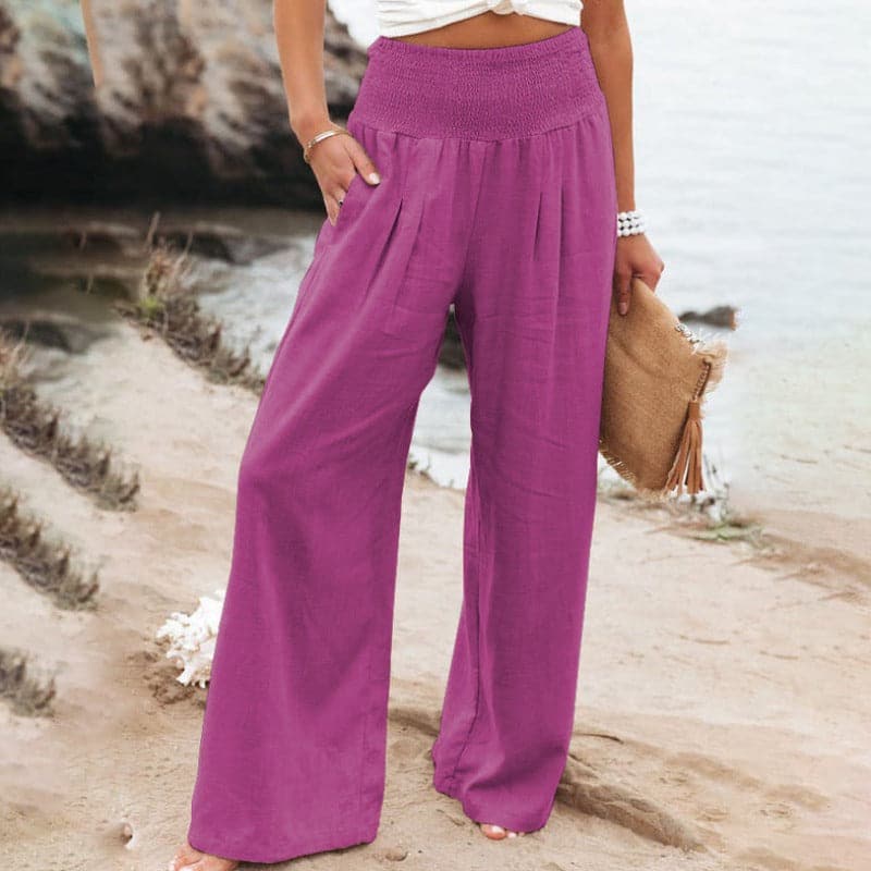 Aarthi | Lässige weite Leinenhose für Frauen