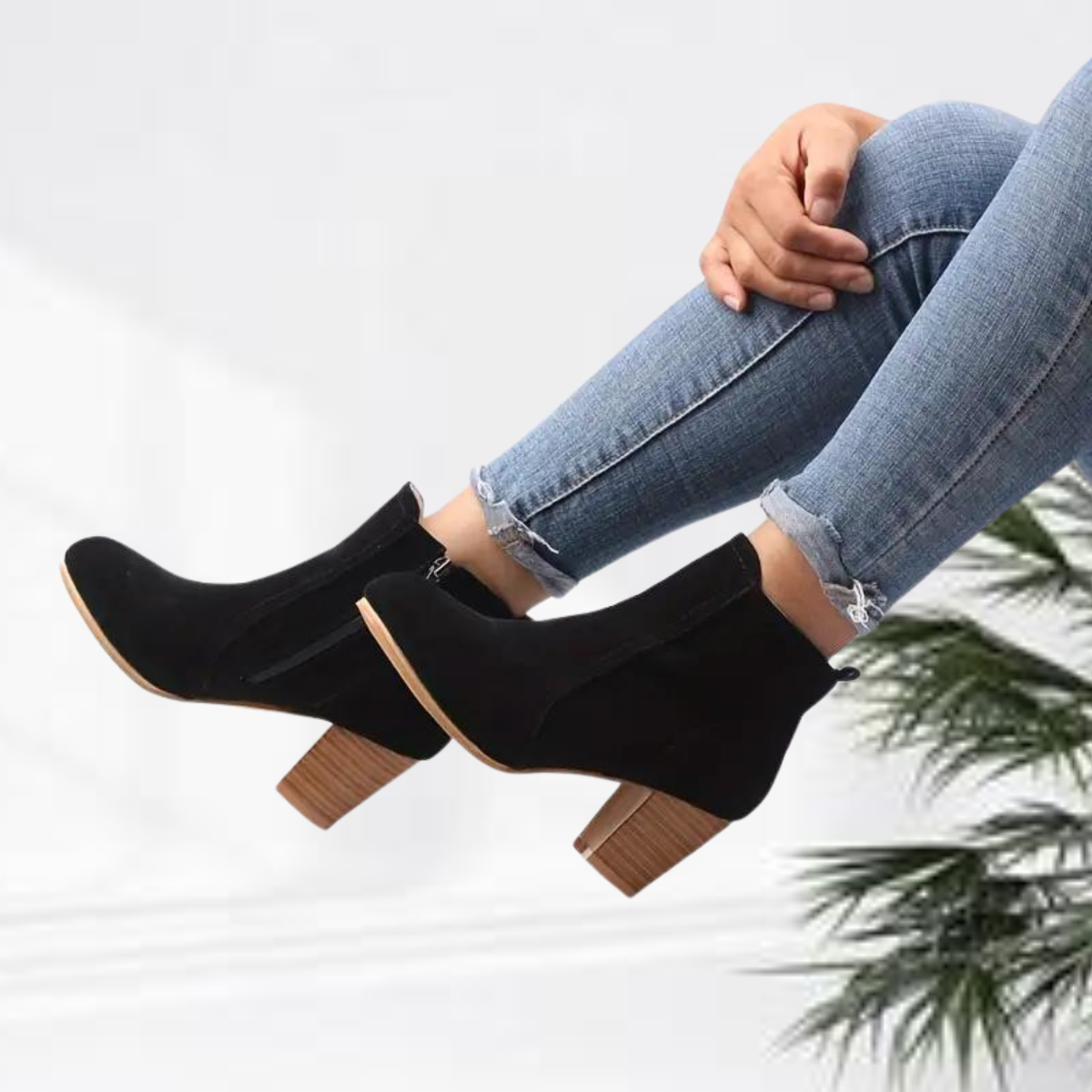 Alida | Mode Stilvolle solide Reißverschluss-Stiefeletten