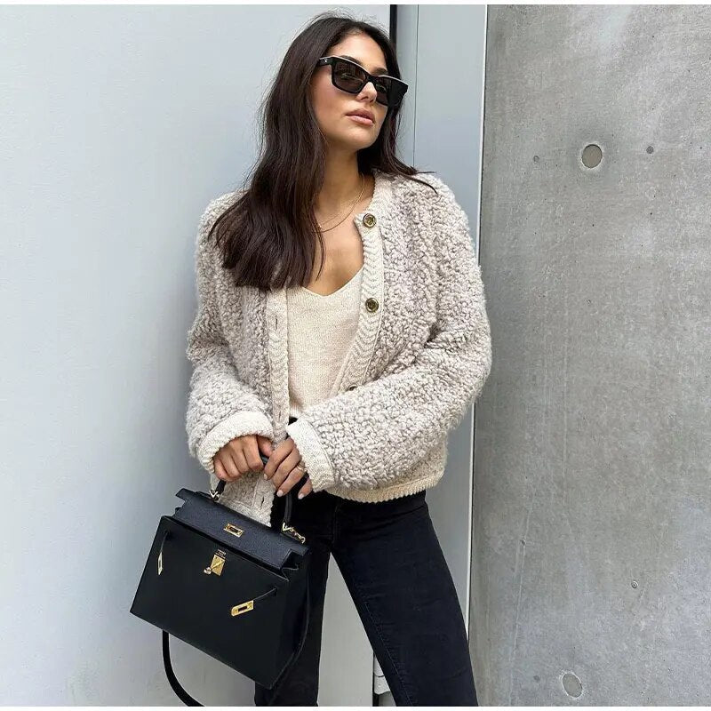 Aparna | Knitted Button Cardigan for Women