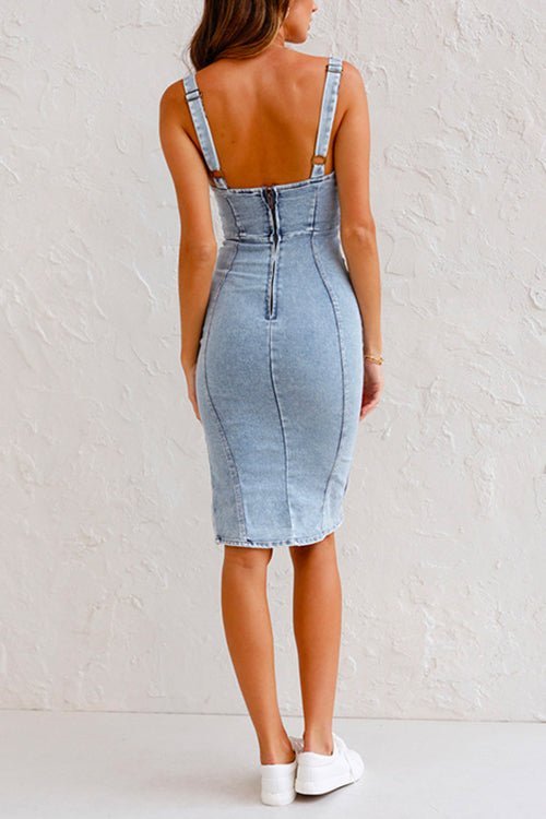 Zoë | Denim-Kleid mit verstellbaren Trägern