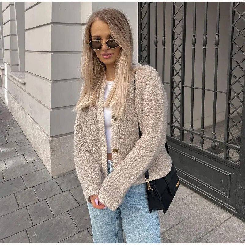 Aparna | Knitted Button Cardigan for Women