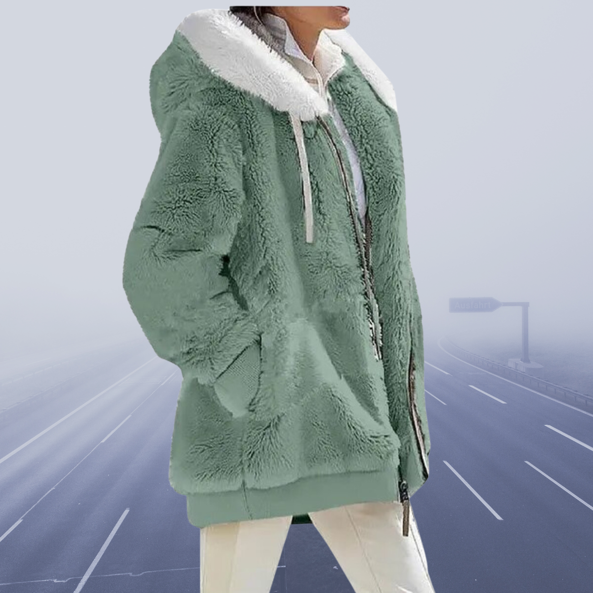 Alessandra | Neue lässige Fleece-Kapuzenjacke